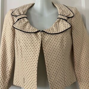 NANETTE LEPORE for Bergdorf Goodman Cropped Jacket with Black Accents